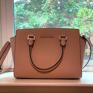 MK small brand new leather Top-Zip Satchel